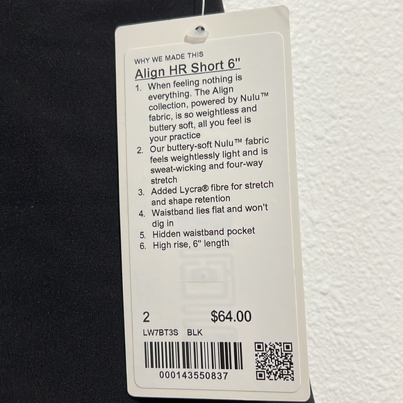 Lululemon Align 6” Black - Picture 2 of 5